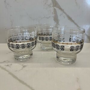 MCM set of 3 Libby Condiment Dessert Dip Cocktail Sauce Glasses Serve-ware